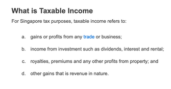 「新加坡稅務條款」公司應稅收入和非應稅收入2